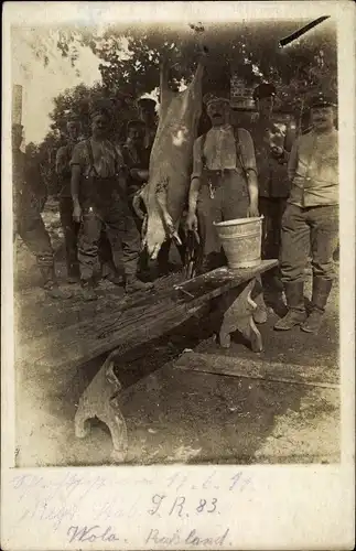 Foto Ak Wola Russland, Deutsche Soldaten in Uniformen, Infanterie Regiment 83, I WK