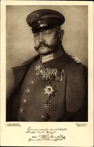Ak Generalfeldmarschall Paul von Hindenburg, Portrait