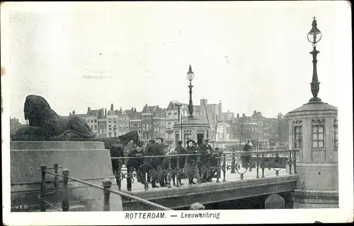 Ak Rotterdam Südholland Niederlande, Leeuwenbrug