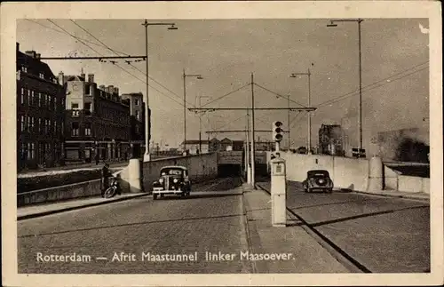 Ak Rotterdam Südholland Niederlande, Afrit Maastunnel linker Massoever