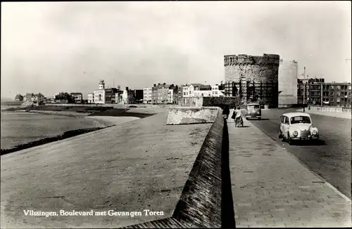 Ak Vlissingen Zeeland Niederlande, Boulevard met Gevangen Toren