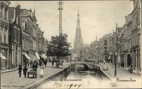 Ak Leeuwarden Friesland Niederlande, Over de Korenmarkt