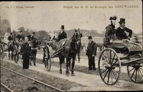 Ak Leeuwarden Friesland Niederlande, Königinbesuch