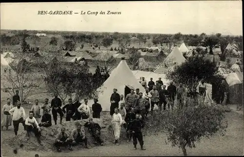 Ak Ben Gardane Tunesien, Le Camp des Zouaves, Kolonialkrieger