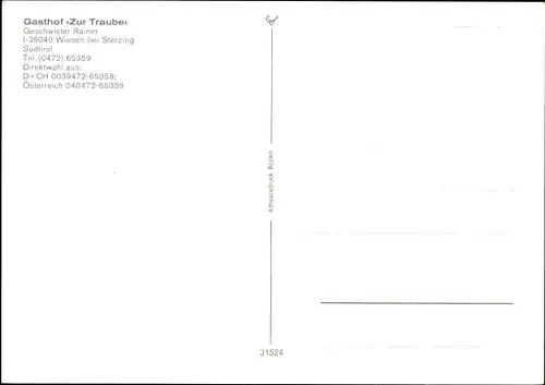 Ak Prati Wiesen Pfitsch Pfitscher Tal Val di Vizze Südtirol, Gasthof Pension Zur Traube