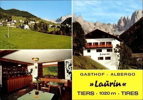 Ak Tiers Tires Südtirol, Gasthof Laurin, Panorama, Speiseraum