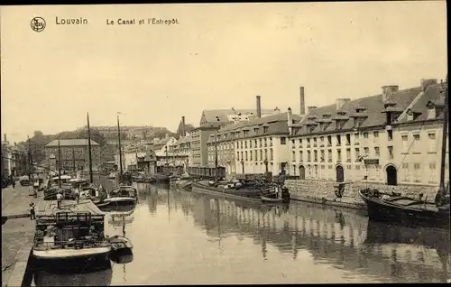 Ak Louvain Leuven Flämisch Brabant, Le Canal et l'Entrepôt