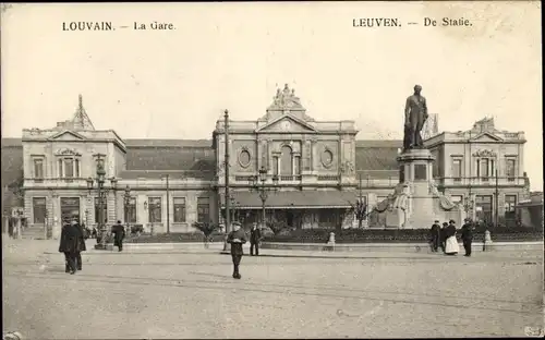 Ak Louvain Leuven Flämisch Brabant, La Gare, Denkmal