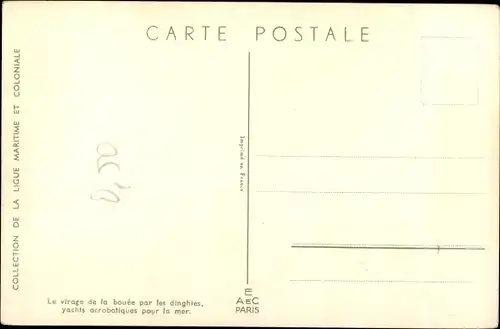 Künstler Ak Haffner, L., Le virage de la bouée par les dinghies, Regatta