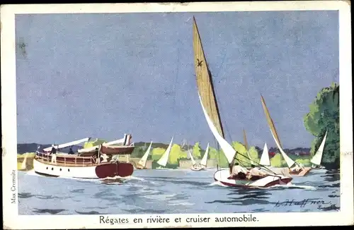 Künstler Ak Haffner L., Regates en riviere et Cruiser