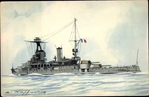 Künstler Ak Haffner, L., Französisches Kriegsschiff, Provence, Cuirasse