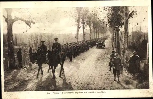 Ak Un regiment d'Infanterie anglaise va prendre position, Britische Soldaten