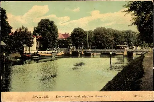 Ak Zwolle Overijssel Niederlande, Emmawijk met nieuwe Havenbrug
