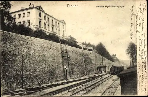 Ak Dinant Wallonien Namur, Institut Hydrotherapique, Eisenbahn