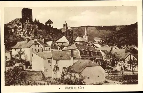 Ak Esch sur Sure Esch an der Sauer Luxemburg, Teilansicht