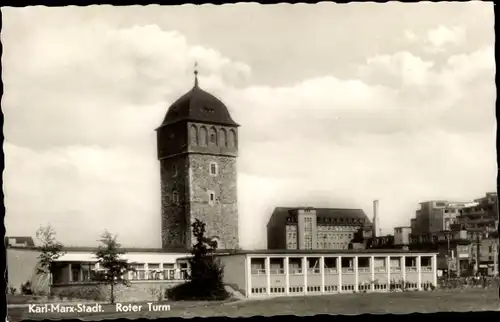 Ak Karl Marx Stadt Chemnitz in Sachsen, Roter Turm