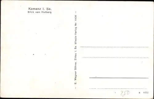 Ak Kamenz in Sachsen, Blick vom Hutberg