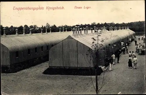 Ak Königsbrück in der Oberlausitz, Neues Lager, Truppenübungsplatz, Baracken