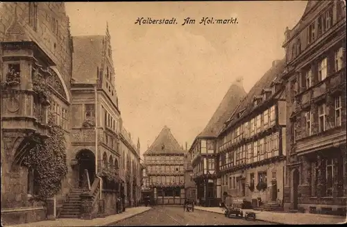 Ak Halberstadt am Harz, Am Holzmarkt