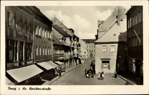 Ak Penig in Sachsen, Brückenstraße, Geschäfte