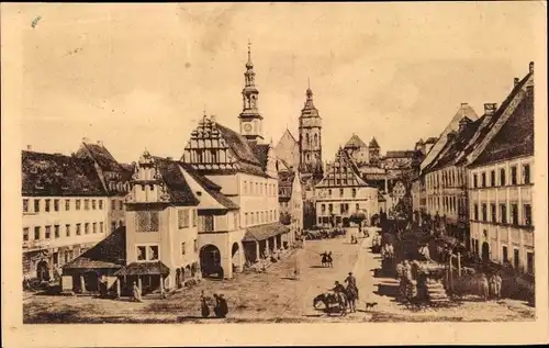 Künstler Ak Bernardo Belotto, Canaletto, Pirna an der Elbe, Marktplatz um 1754