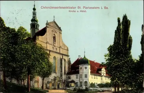 Ak Panschwitz Kuckau Oberlausitz, Kloster St. Marienstern, Kirche und Abtei