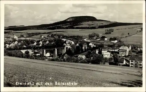 Ak Cranzahl Sehmatal im Erzgebirge, Panorama mit dem Bärenstein