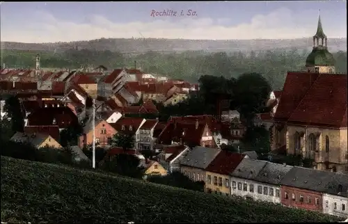 Ak Rochlitz Sachsen, Teilansicht, Kirche