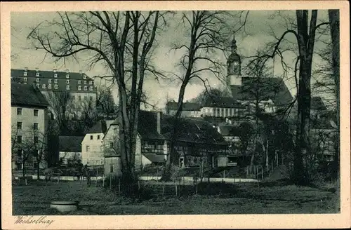 Ak Wechselburg Muldental, Teilansicht, Schloss, Kirche