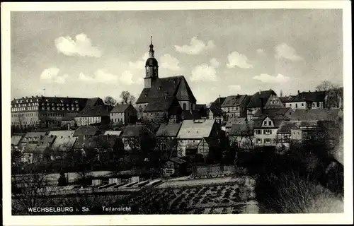 Ak Wechselburg Sachsen, Teilansicht, Schloss, Kirche