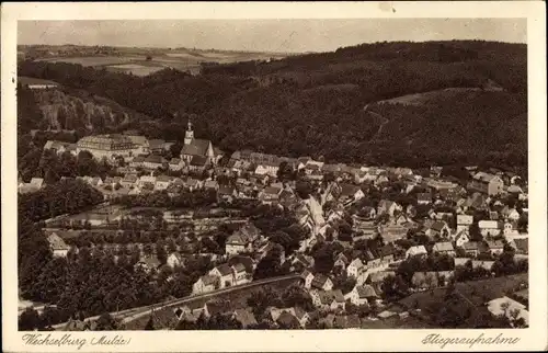 Ak Wechselburg in Sachsen, Fliegeraufnahme