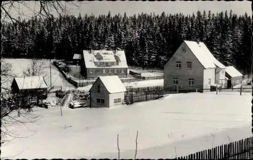 Ak Kretscham Rothensehma Neudorf Sehmatal im Erzgebirge, Teilansicht, Winter