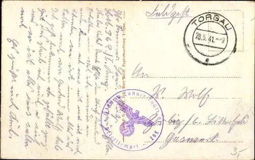 Ak Torgau an der Elbe, Gesamtansicht, Kirchturm