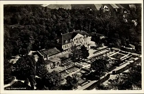 Ak Bad Lausick in Sachsen, Fliegeraufnahme Kurhotel Herrmannsbad