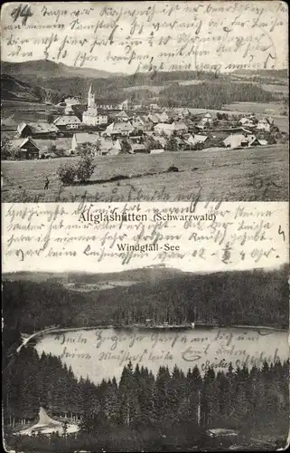 Ak Altglashütten Feldberg im Schwarzwald, Ortsansicht, Windgfäll-See