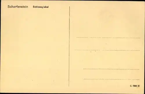 Ak Scharfenstein Drebach im Erzgebirge Sachsen, Schlossgiebel