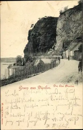 Ak Diesbar Seußlitz Nünchritz an der Elbe, der böse Bruder, Felsen