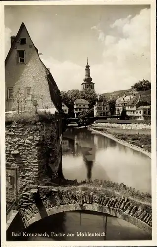 Ak Bad Kreuznach in Rheinland Pfalz, Partie am Mühlenteich