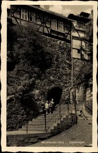 Ak Nordhausen am Harz, Kinder auf der Kutteltreppe