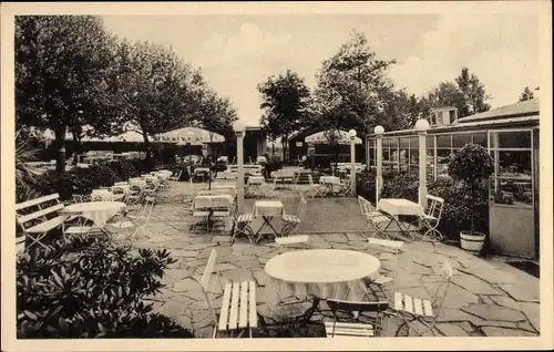 Ak Colditz in Sachsen, Hotel Waldschänke, Bes. Hugo Vogel, Terrasse