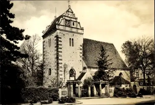 Ak Coswig in Sachsen, Alte Kirche, Baudenkmal aus dem Jahre 1497