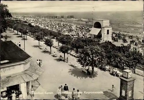 Ak Ostseebad Bansin Heringsdorf auf Usedom, Strandleben an der Kurpromenade, Geschenkeladen