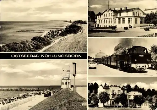 Ak Ostseebad Kühlungsborn, Molli, Ostseehotel, Strandpromenade, FDGB-Erholungsheim Min Hüsung