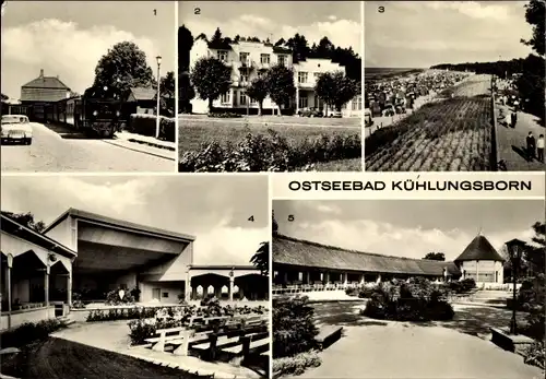 Ak Ostseebad Kühlungsborn, Molli, FDGB-Erholungsheim Min Hüsung, Strand, Promenade, Konzertgarten