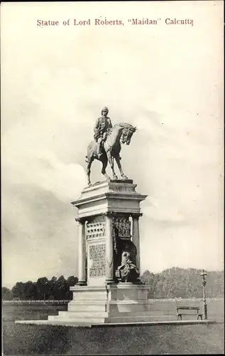 Ak Calcutta Kolkata Kalkutta Indien, Statue of Lord Roberts, Maidan