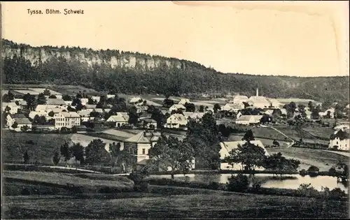 Ak Tisá Tyssa Tissa Region Aussig, Gesamtansicht