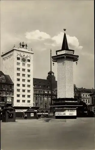 Ak Leipzig in Sachsen, Porzellanturm, Herbstmesse 1928, Porzellan Propaganda