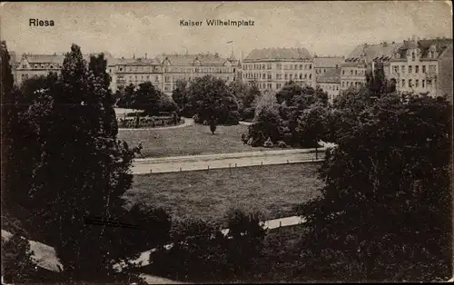 Ak Riesa an der Elbe Sachsen, Kaiser Wilhelmplatz