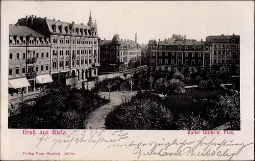 Ak Riesa an der Elbe Sachsen, Kaiser Wilhelmplatz