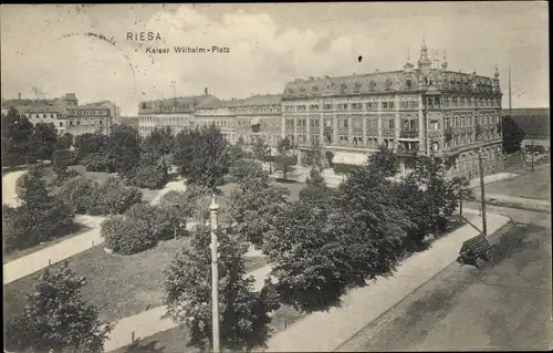 Ak Riesa an der Elbe Sachsen, Kaiser Wilhelmplatz
